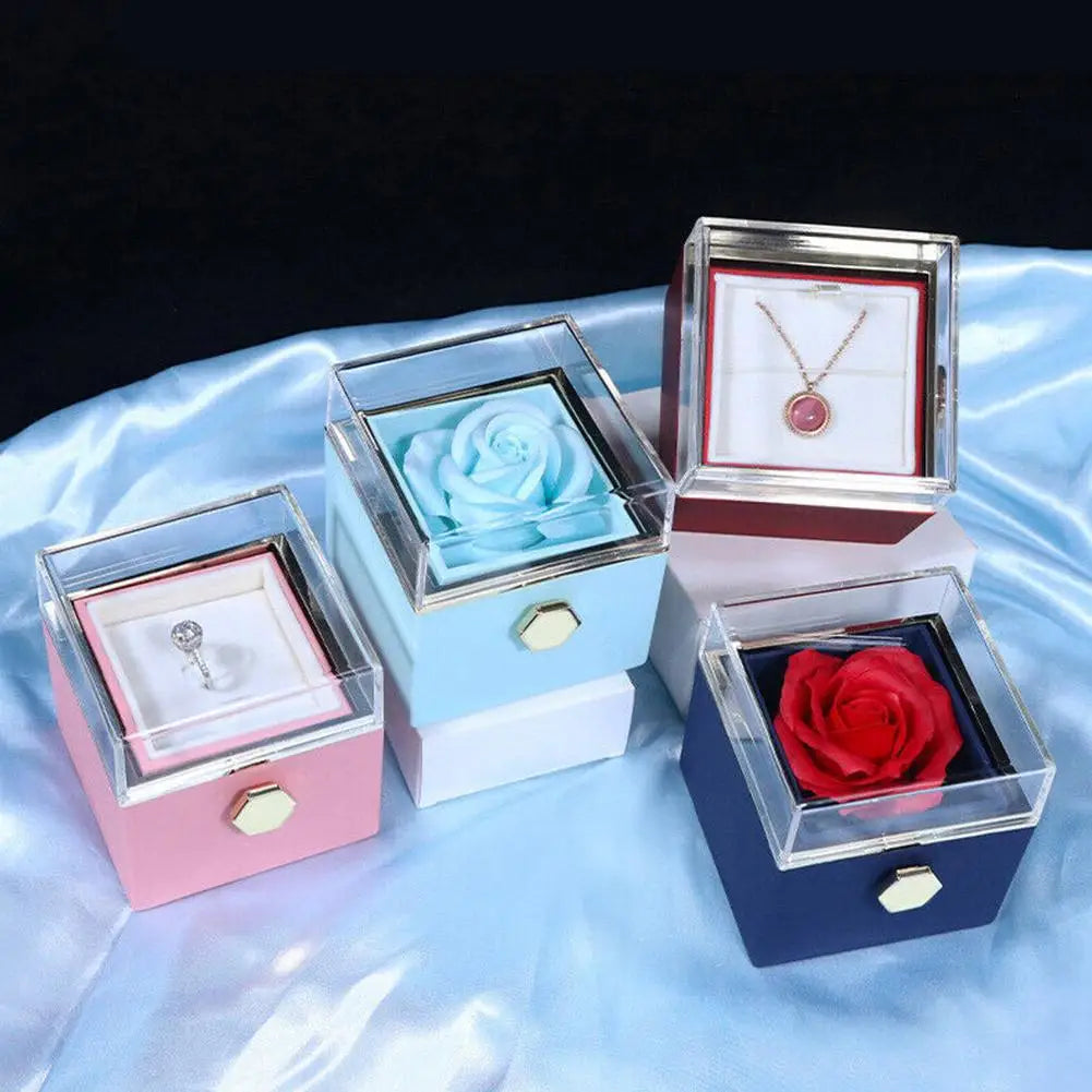 Surprise Necklace - Rotating Rose Gift Box