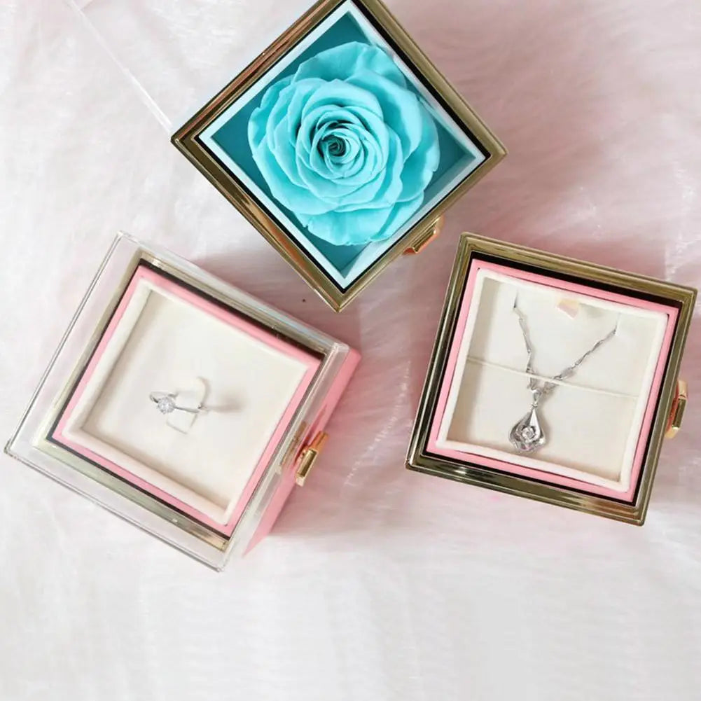 Surprise Necklace - Rotating Rose Gift Box