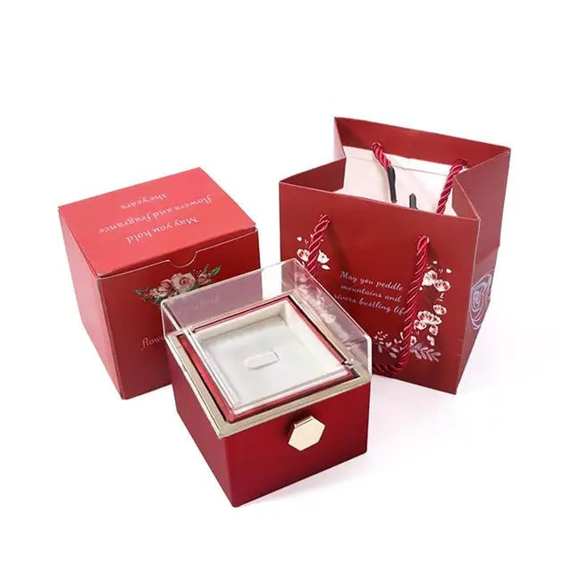 Surprise Necklace - Rotating Rose Gift Box