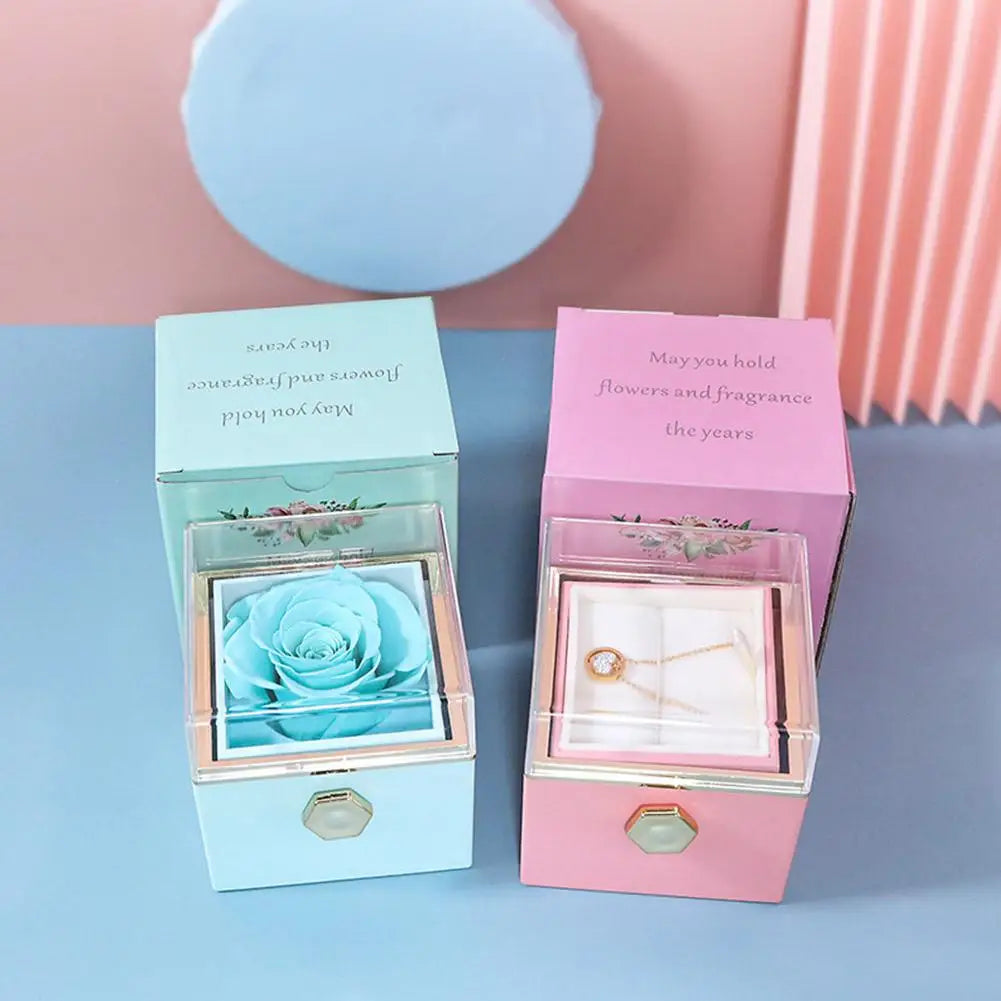 Surprise Necklace - Rotating Rose Gift Box