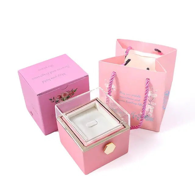 Surprise Necklace - Rotating Rose Gift Box